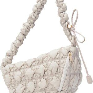 Women's Quilted Puffy Cloud Crossbody Bag Satiny Durable Lightweight
